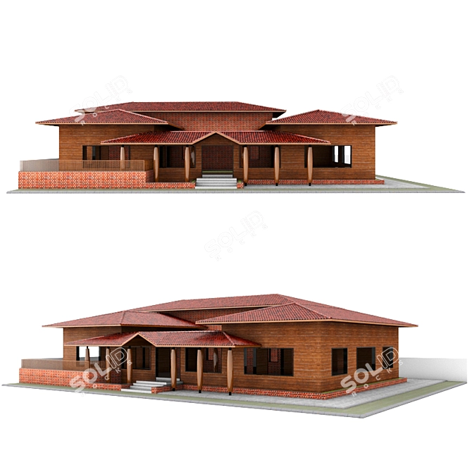 Rustic Brick Cafe 3D model image 1