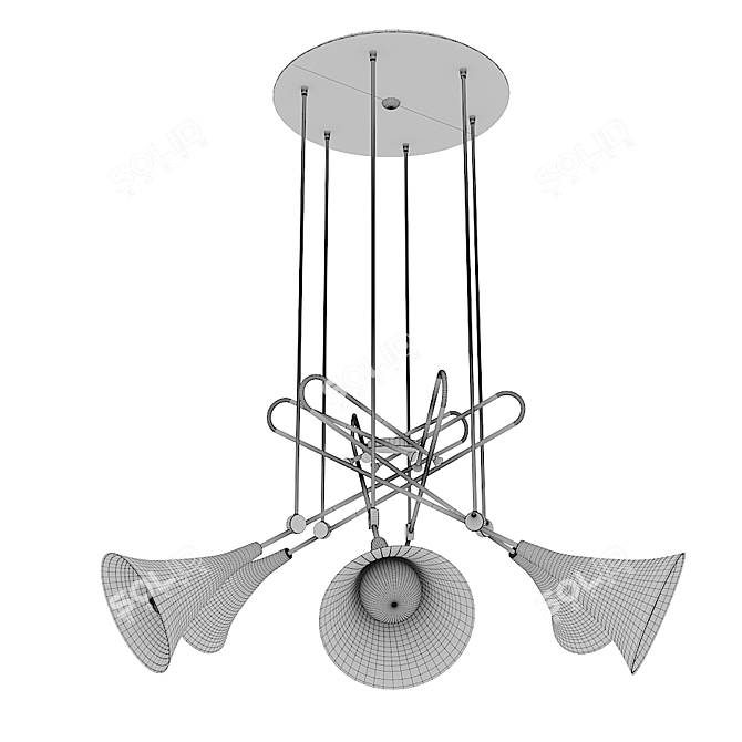 Mantra Jazz 6L E27 Pendant Lamp 3D model image 2