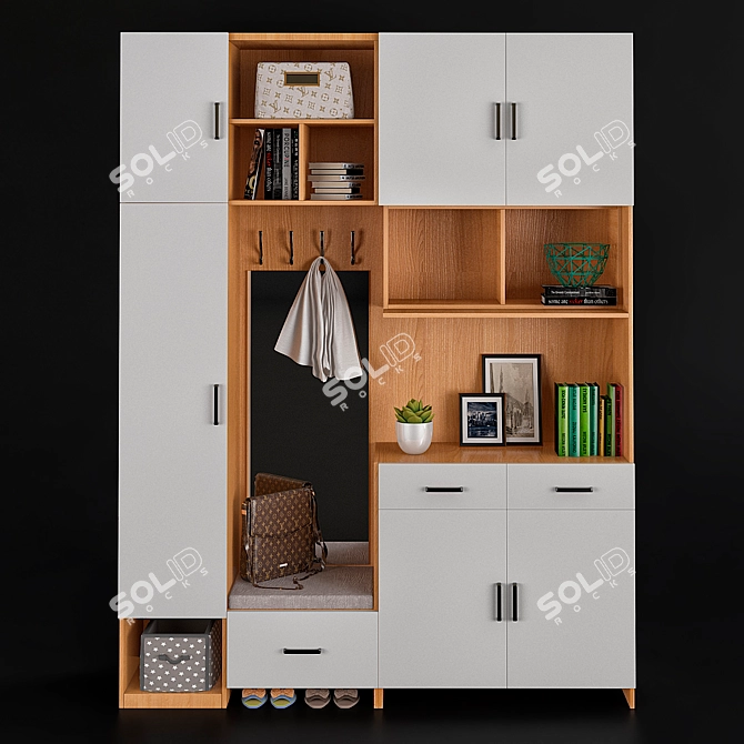 Sleek Scandinavian Storage Solution 3D model image 1