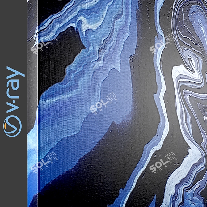 Deep Blue Waters: Original Canvas Art 3D model image 2