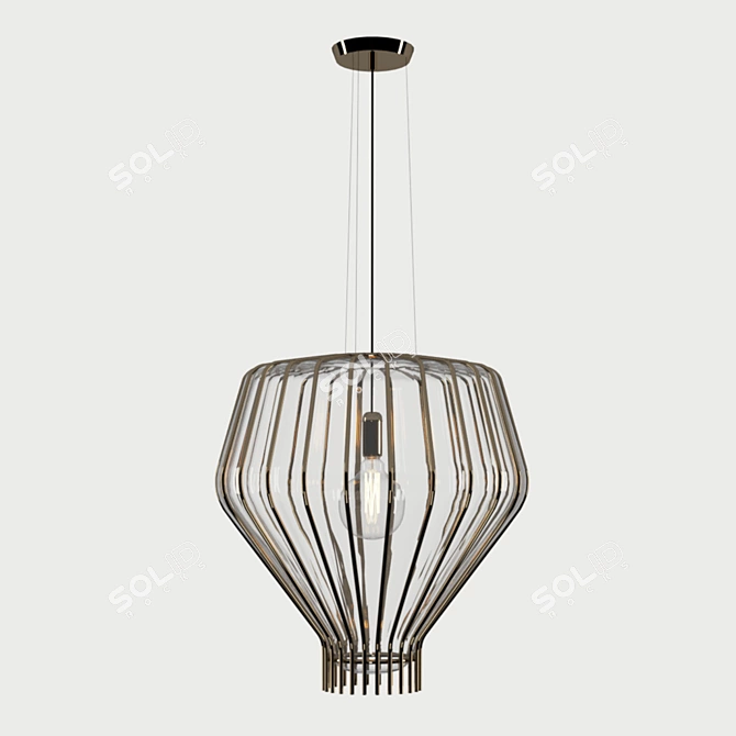 Elegant Saya Fabbian Pendant - 48cm 3D model image 2