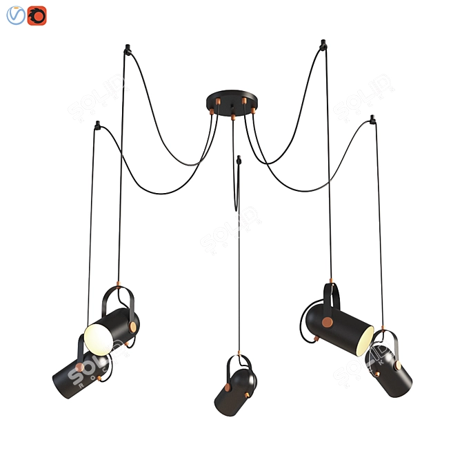 Favorite Ampolla 2007-5P Loft Chandelier 3D model image 1