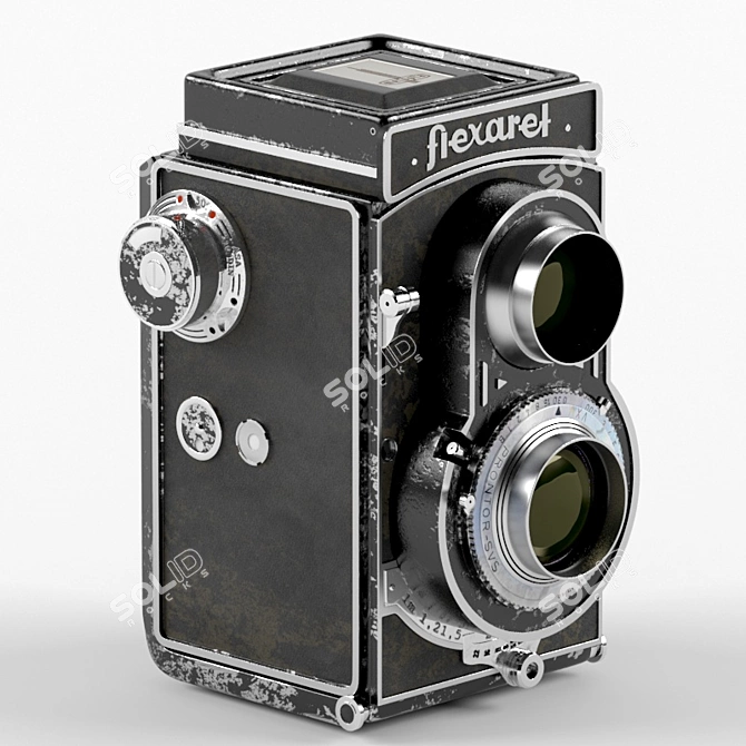 Vintage Flexaret Camera: Authentic Retro Charm 3D model image 1