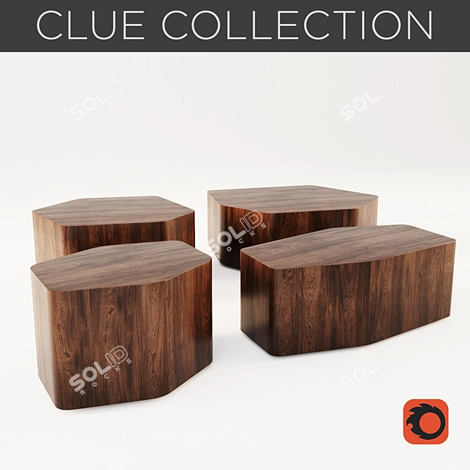 Modern Minimalist Bernhardt Design Clue Table 3D model image 1