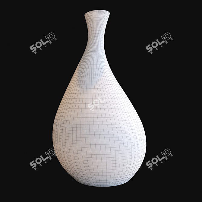 Elegant Gold-Touched White Terracotta 3D model image 3