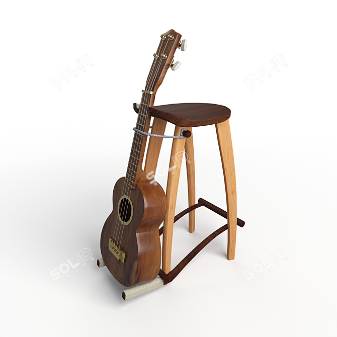 Decormonk Guitar Stool: Modern Design for Ultimate Play 3D model image 1