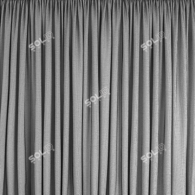 Elegant Curtains and Tulle 3D model image 3