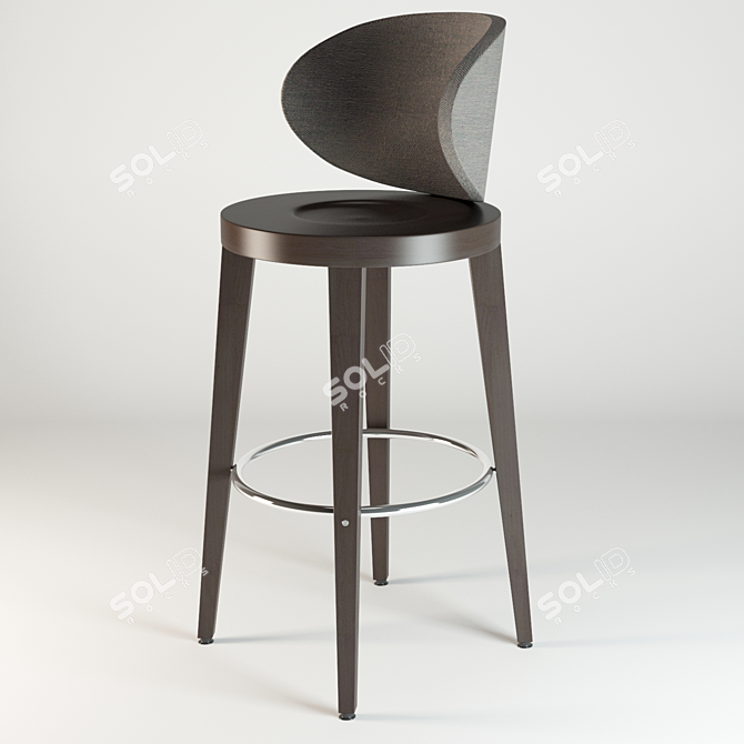 SIF Luna High Stool with Backrest 3D model image 1