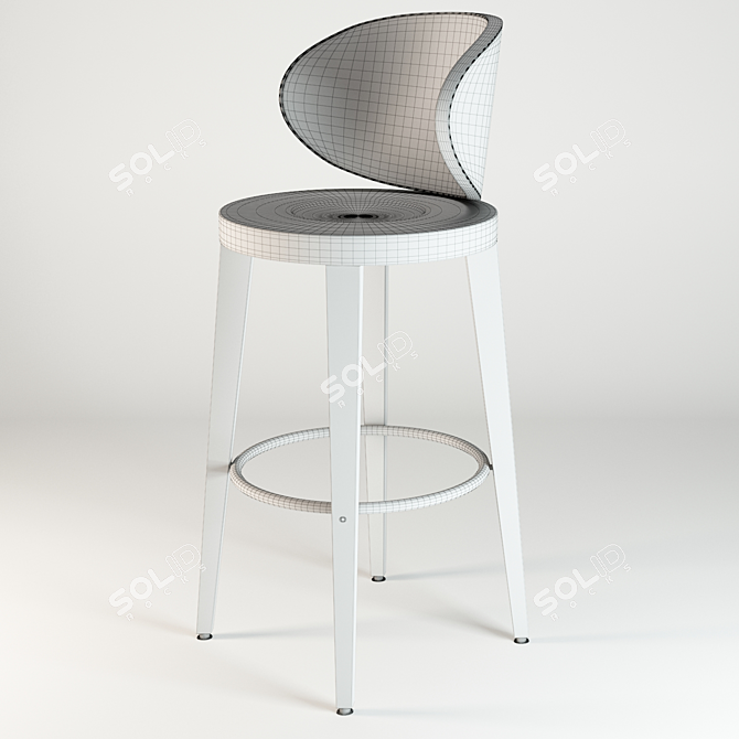 SIF Luna High Stool with Backrest 3D model image 2