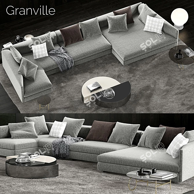 Luxury Minotti Granville Sofa 3: Modern Design by Delcourt 3D model image 1