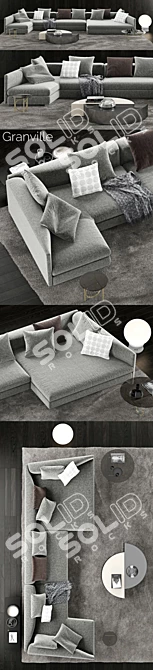 Luxury Minotti Granville Sofa 3: Modern Design by Delcourt 3D model image 2