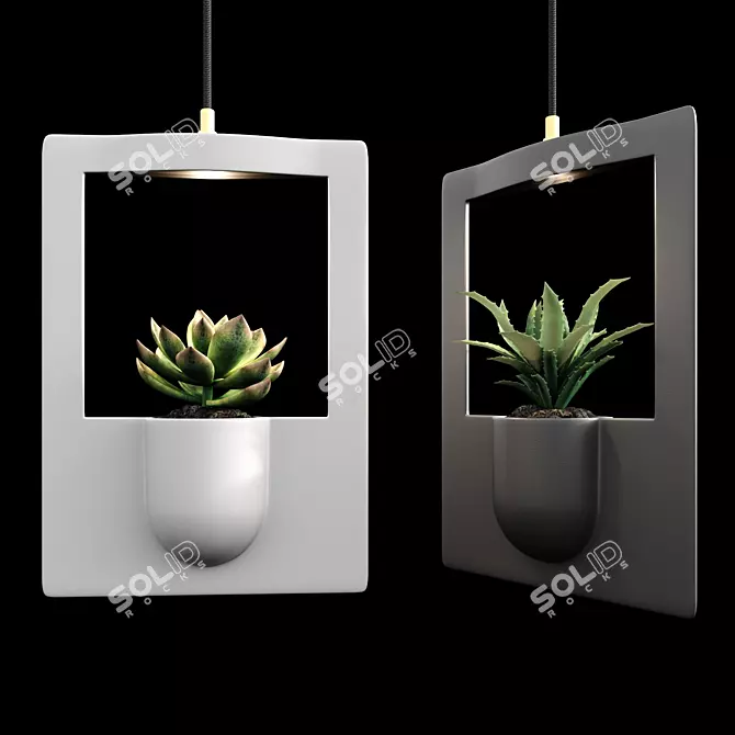 Plant-Inspired Pendant Lamp: Sleek & Stylish 3D model image 1