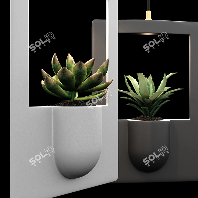 Plant-Inspired Pendant Lamp: Sleek & Stylish 3D model image 2