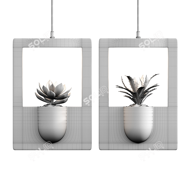 Plant-Inspired Pendant Lamp: Sleek & Stylish 3D model image 3