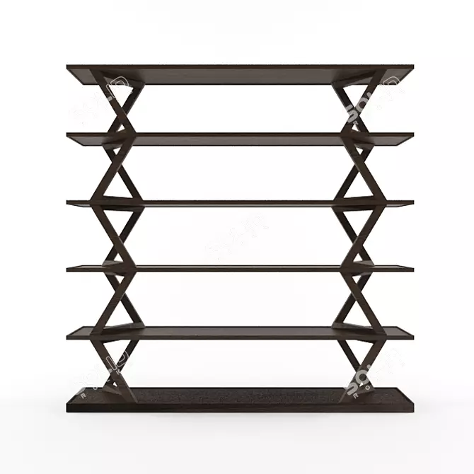 Modern Minimalist Cut Shelf 3D model image 1