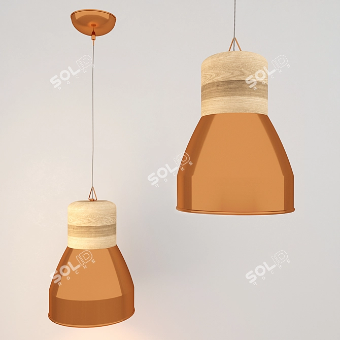 Bronze Pendant Light 3D model image 1