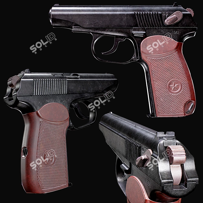 Russian PM GameModel Pistol 3D model image 1