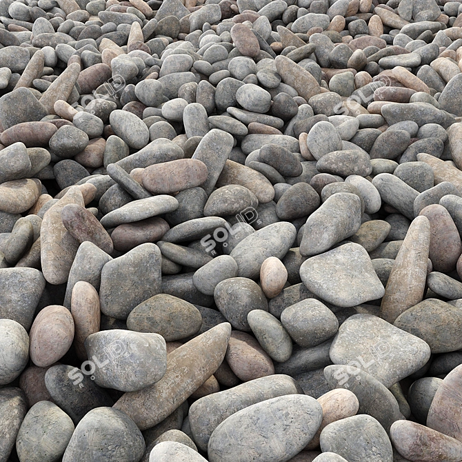 Pebble Road: 3D Max Sea Texture 3D model image 1