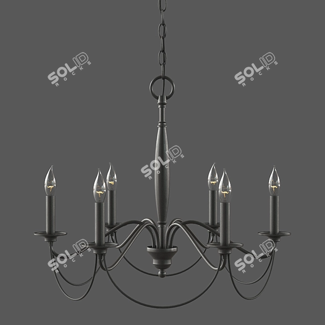 Modern Rustic Chic: Graham Chandelier 3D model image 1