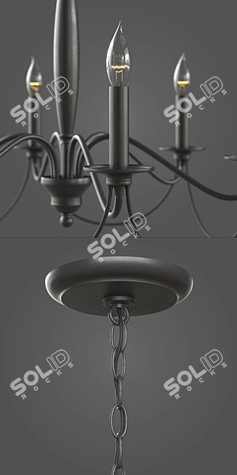 Modern Rustic Chic: Graham Chandelier 3D model image 2