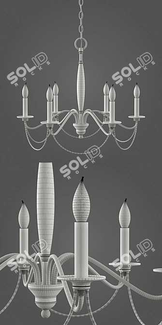 Modern Rustic Chic: Graham Chandelier 3D model image 3