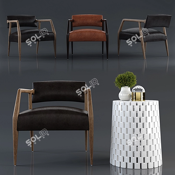 Elegant Alistair Occasional Chair 3D model image 1