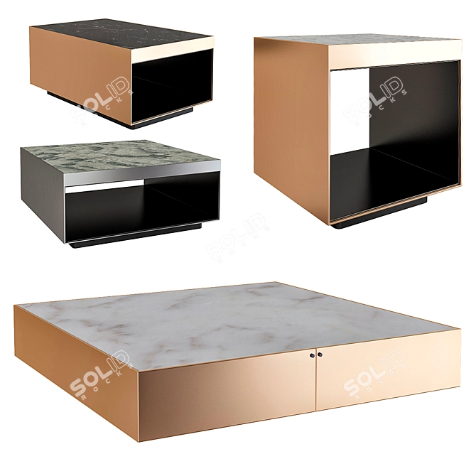 Elegant Elliott Minotti Coffee Tables 3D model image 1