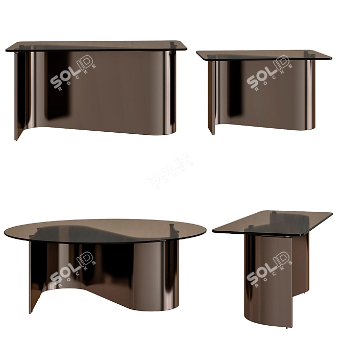 Modern Elegance: Bender Minotti Coffee Tables 3D model image 1