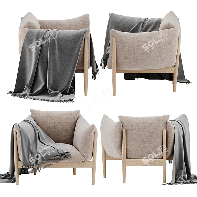 Elegant Tapio Armchair 3D model image 1