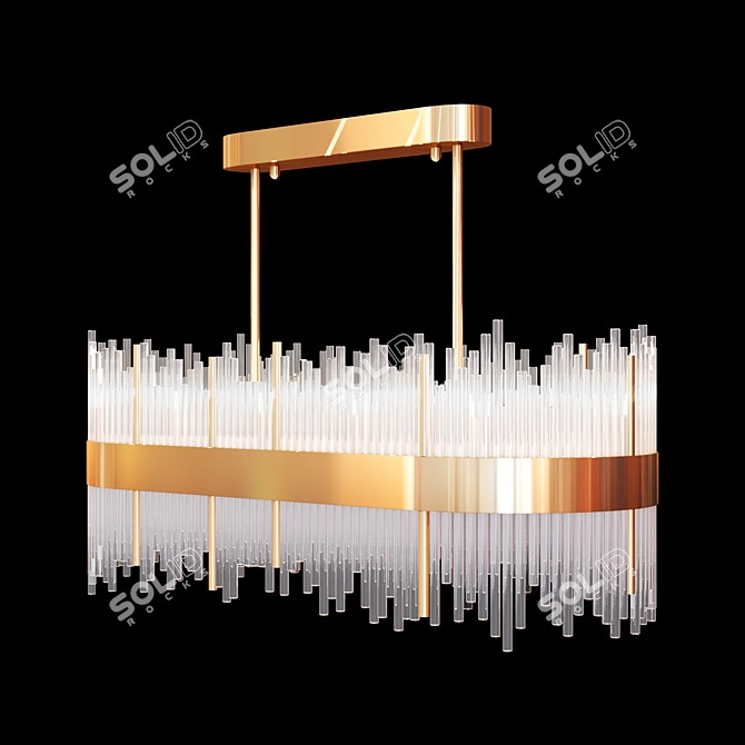 Elegant LED Crystal Chandelier 3D model image 1