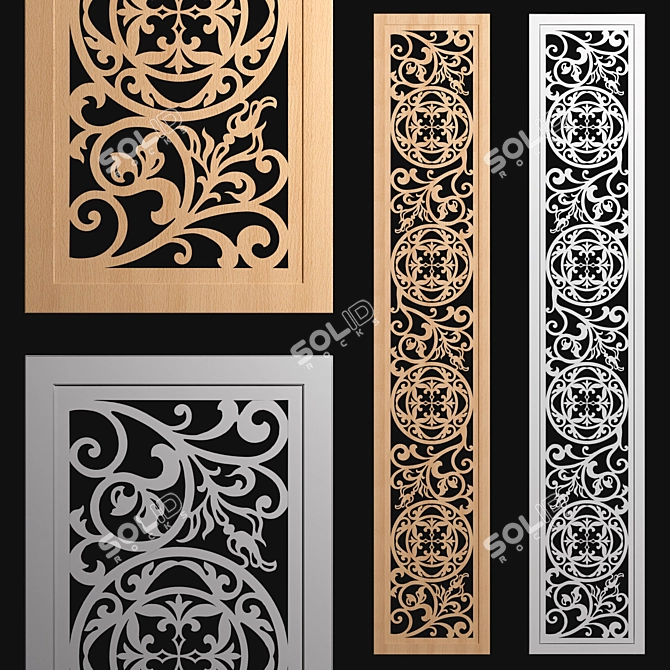 Elegant CNC-Crafted Decor Panel 3D model image 1