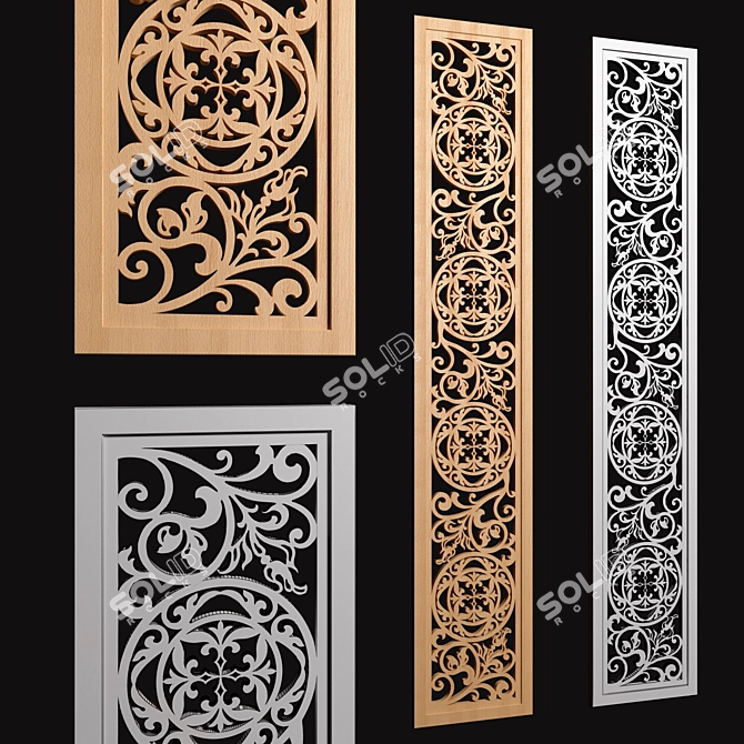 Elegant CNC-Crafted Decor Panel 3D model image 2