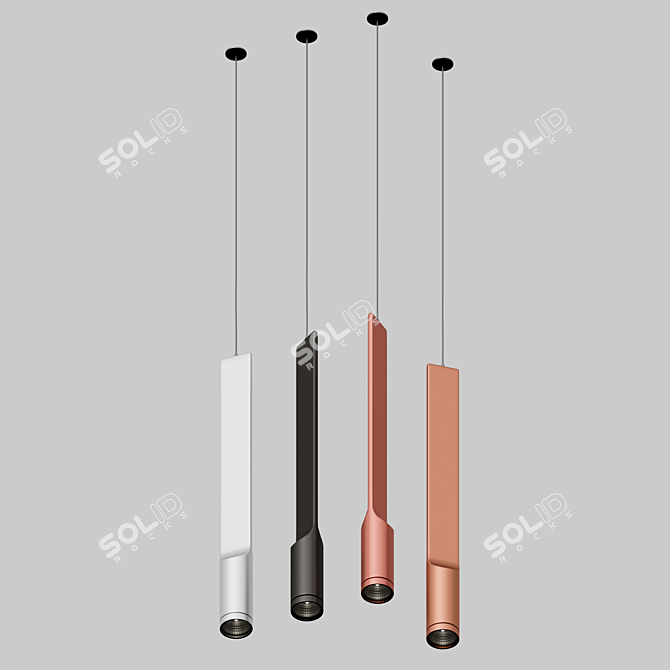 Modernistic U&O Lamp: A Fusion of Style & Function 3D model image 2
