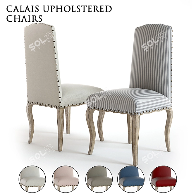 Elegant Calais Dining Chairs 3D model image 1