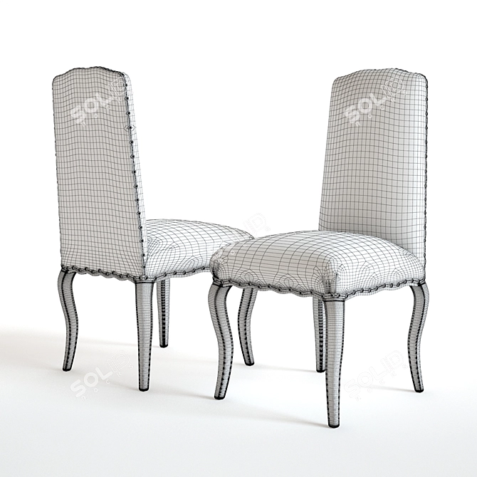 Elegant Calais Dining Chairs 3D model image 2