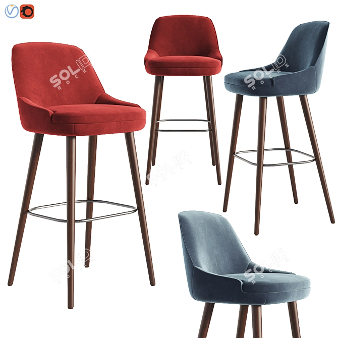 Title: Elegant 375 Walter Knoll Bar Stool 3D model image 1