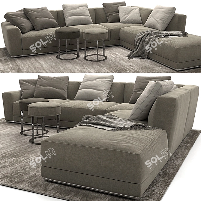 Luxurious Luis Sofa: B&B Italia 3D model image 1