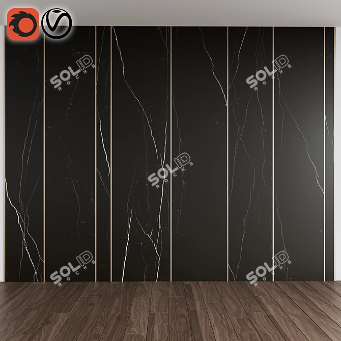 NYLO BLACK: Stylish Large-Format Wall Tiles 3D model image 1