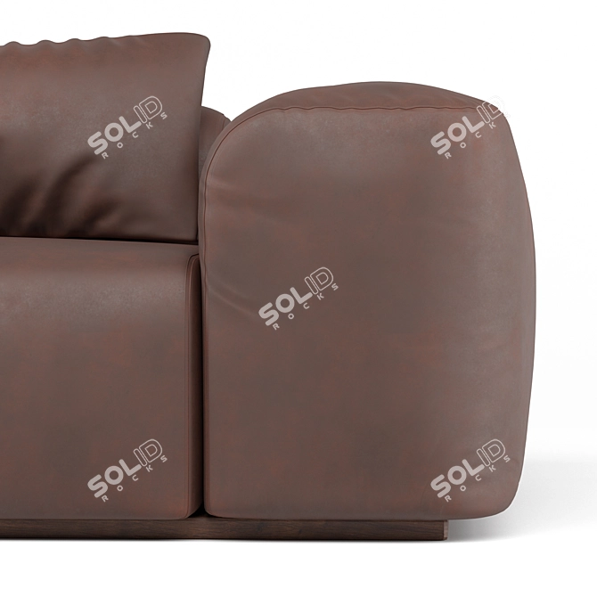 Title: Sleek Leather Accent Chair 3D model image 2