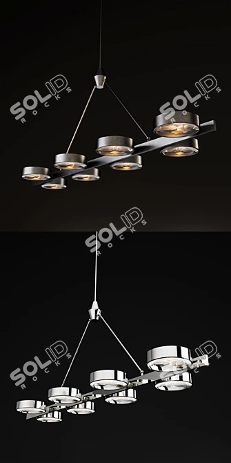 Elegant Montesquieu Linear Chandelier 3D model image 3