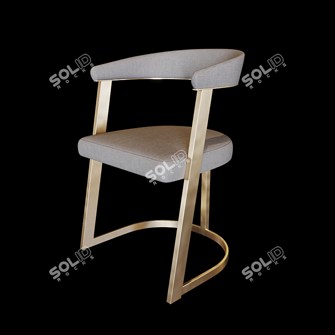 Elegant Raw Oak Table & Dexter Chairs 3D model image 2