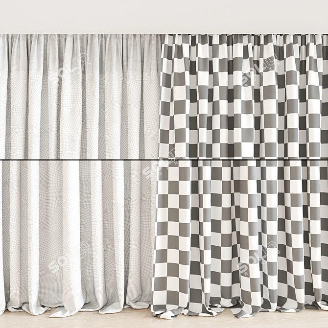 Elegant Togas Rosella Curtains 3D model image 2