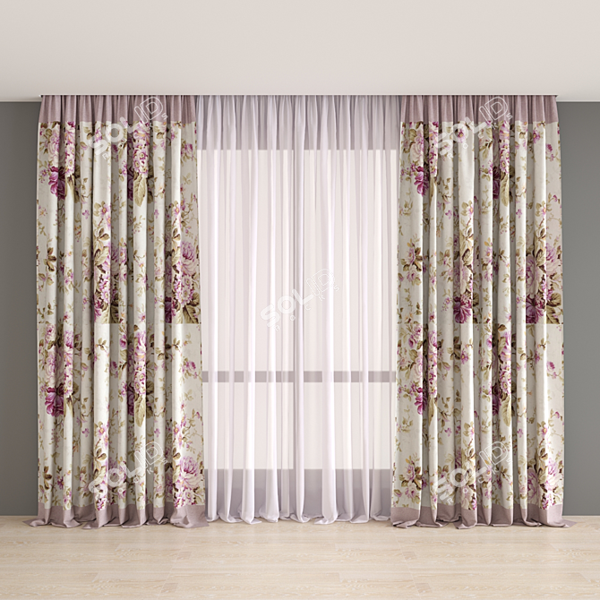 Elegant Togas Rosella Curtains 3D model image 3