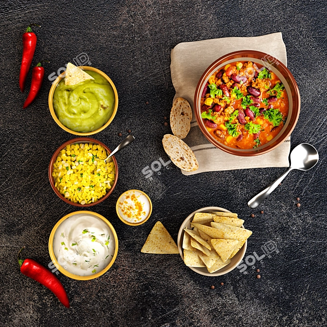 Mexican Fiesta: Authentic Home Cooked Meal 3D model image 1