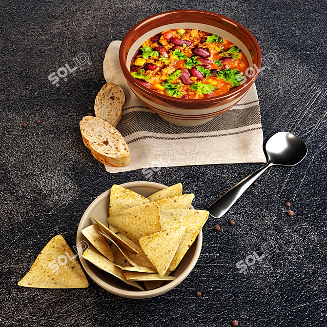 Mexican Fiesta: Authentic Home Cooked Meal 3D model image 2