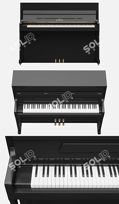 Kawai K-200 EP Digital Piano: High-Quality Sound and Advanced Features 3D model image 2