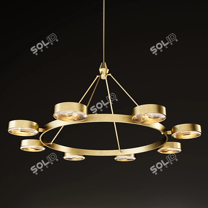 Elegant Montesquieu Round Chandelier 3D model image 1