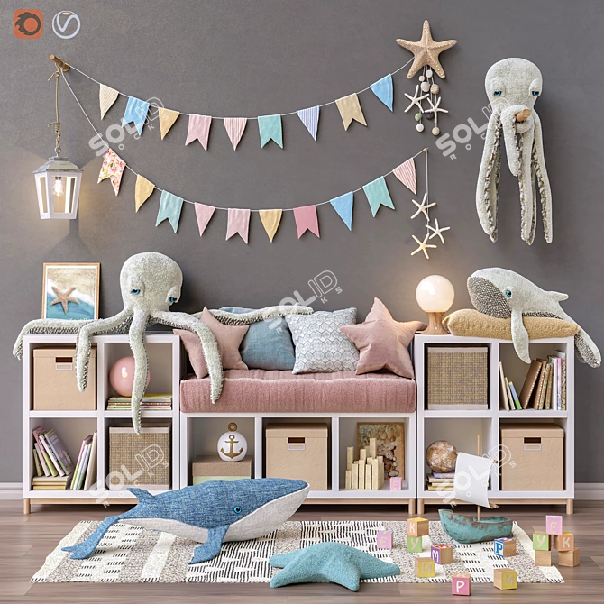 Versatile IKEA Furniture Set with Toys & Decor 3D model image 1