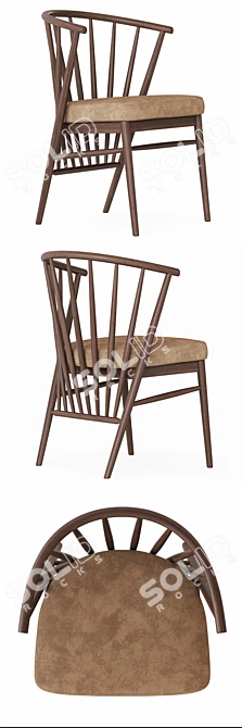 Elegant Ash Chair: Morelato Jenny 3D model image 2