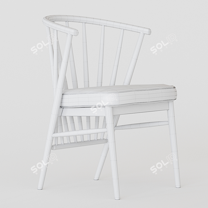 Elegant Ash Chair: Morelato Jenny 3D model image 3